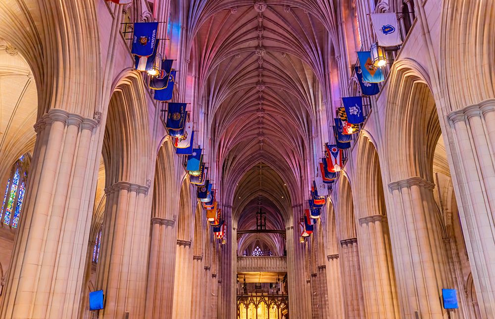 Nave stained glass, Washington National Cathedral, Washington DC. Construction started 1907.